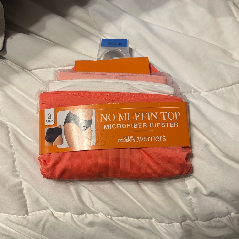 Warner’s Blissful Benefits No Muffin Top Microfiber Hipster 3-Pack XXXL